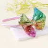 Diadema de Lentejuelas Brillantes de Colores Transfronteriza con Lazo para Niños Pequeños y Bebés, Accesorios para el Cabello de Boutique para Fiestas y Festivales