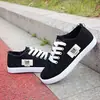Zapatos de Estudiante de Moda Zapatos Blancos Zapatos de Lona para Mujer Caña Baja Punta Redonda Casuales Zapatos para Mujer
