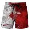 2023 Amazon comercio exterior nuevo color deportivo impresión 3D pareja hombres y mujeres absorbente de sudor pantalones de playa shorts con graffiti