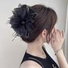 Cetim de alta qualidade Grande Arco Preto Tubarão Clipe Headwear Quadrado Diamante Volta Grampo de Cabelo Feminino Grampo de Cabelo