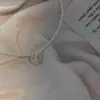 Europa e Estados Unidos joias transfronteiriças Super fada delicado colar de pérolas artificiais simples doce temperamento Diamante Amor corrente clavicular feminino