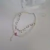 Collar de Perlas Doble Capa con Mariposa Rosa para Mujer, Cadena para Clavícula con Diseño de Nicho, Accesorio para el Cuello