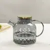 Jarra de Vidrio de Lujo Ligero para Agua Fría, Jarra para Té de Flores y Jugos, Jarra de Gran Capacidad con Patrón de Diamantes y Rombos, Jarra Doméstica Resistente a Altas Temperaturas