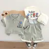 Traje de Polo de Verano al Por Mayor 2025 Ropa Nueva para Bebé de Manga Corta Niño Pequeño Fresco y Guapo Traje de Dos Piezas al Por Mayor