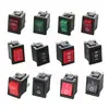Interruptor em forma de barco KCD1 com luz, duas posições, três posições, 2 pinos, 3 pinos, 4 pinos, 6 pinos, interruptor de alimentação basculante 15x21mm