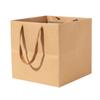 Bolsa de papel Kraft para florería, bolsa cuadrada para hornear con fondo ancho, publicidad, compras, regalo, bolso de mano, suministro directo de fábrica