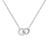 Celebridad de Internet Explosiones Moda Transfronteriza Boutique Estilo Ins Anillo Doble Brillante de Plata de Ley S925 Collar para Clavícula de Mujer