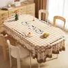 Nova toalha de mesa xadrez com um toque de luxo leve e de alta qualidade, tecido retangular, à prova d'água e à prova de óleo, jogo americano para mesa de centro estilo ins