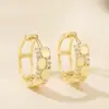 Brincos de Zircônia Banhados a Ouro Real Exquisitos e Versáteis da Aogu, Venda Quente Transfronteiriça para Mulheres, Design Ins, Brincos de Nicho de Alta Qualidade