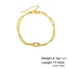 Corrente Elegante e Simples de Osso de Cobra com Nó Dupla Camada, Pulseira Lisa Versátil de Luxo Leve para Casal, Acessório de Joia Feminina, Corrente Fina Pura