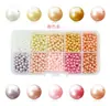 Perlas Redondas de Vidrio de 4 mm, 6 mm, 8 mm Perlas de Imitación Sueltas Caja Combinación Amazon Material para Manualidades