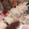 Juego de Joyería de Camelia Estilo Hada Súper Pequeño Fragante Camelia Lujo Ligero Nicho Diseño de Alta Gama Sentido Rosa Joyería de Mano