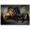 Animal Cavalo Preto e Marrom Pintura em Tela Mural Pôster Arte de Parede Quarto Sala de Estar Pintura Decorativa Moderna Imagem Pendurada