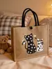 Bolsa Tote de Linho da Fábrica Original Bolsa de Trabalho Feminina Material de Algodão e Linho Grande Capacidade Bolsa de Mão