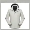 Chaqueta exterior tres en uno con forro de plumón para hombres y mujeres, desmontable, a prueba de viento, impermeable, adecuada para montañismo y trabajo, personalizable