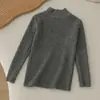 Ropa de Punto para Niños Cuello Alto Tejido Otoño e Invierno Ropa de Punto de Lana para Niños Pequeños y Medianos con Tops de Punto Jersey de Color Puro