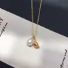 Pingente de Pérola Natural de Água Doce Ano Novo Estilo Chinês Lingote de Ouro Colar de Pérolas Pingente Exquisito de Pérolas Pequenas de Arroz para Mulheres Venda por Atacado