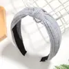 Faixa de cabeça de tricô Duoling estilo coreano, cor sólida, simples, com nó, de aba larga, para mulheres adultas, acessórios para cabelo de tecido para lavar o rosto