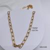 FONTE Fábrica DIY colar de aço titânio feminino o-chain banhado a ouro real 18K Corrente de osso de cobra antidesbotamento Corrente cubana corrente simples masculina
