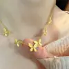 [Alta retención de color] Nuevo collar de mariposa voladora de estilo chino de alta gama, cadena para la clavícula de moda para mujer, regalo de cumpleaños