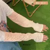 Mangas de Seda Helada Holgadas de Verano, Guantes de Protección Solar para Conducir al Aire Libre, Mangas de Mano de Protección Solar Física, Mangas de Hielo de Moda Versátiles Estilo Coreano