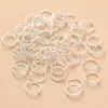 Anillo de cuentas de 6 mm 8 mm 10 mm anillo de cuentas redondas de aleación de zinc agujero recto pasar la cuenta a través de la cuenta círculo cuenta para manualidades