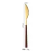 Acero Inoxidable 304 Vajilla para Comida Occidental Portuguesa Vajilla con Textura de Madera Japonesa Cuchillo, Tenedor y Cuchara con Mango de Imitación Madera Juego de Vajilla