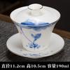 Dehua pintado à mão Lotus rima sancai Tigela conjunto de porcelana branca pneu fino kung fu jogo de chá fabricante de chá cerâmica única torrada Copo