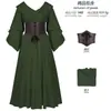 Nuevo vestido largo de estilo renacentista con cuello de volantes y mangas largas, con cinturón, transfronterizo de Amazon y AliExpress