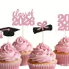 12 Piezas de Adornos para Cupcakes con Brillo Temporada de Graduación 2026 Suministros para Fiesta Decoración para Celebración de Graduación