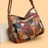 Bolso Bandolera Transfronterizo para Mujer 2025 Gran Capacidad Bolso Nuevo Costura de Moda Versátil para Mediana Edad Piel Suave Bolso de Hombro para Madre