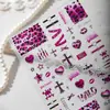 Cyansea Popular Transfronteriza Chica Caliente Y2K Europeo y Americano Estampado de Leopardo Corazón Cruz Estrella Pegatina Decorativa DIY Funda de Teléfono Móvil