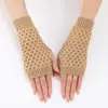 G625 Guantes de Flor de Piña Corta Venta Transfronteriza Otoño e Invierno Tejidos de Lana Mangas Falsas para Mujer Heattech y a Prueba de Frío Mangas para Brazos de Medio Dedo
