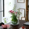 [con Capullos] Mini Planta de Rosa Hidropónica, Huishuiji, Florece Todo el Año, Planta Verde de Interior, Bola de Musgo de Fácil Cuidado