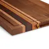 Tabla de cortar TeakCraft de nogal con surco para jugos, tabla de quesos con bloques de color transfronterizos
