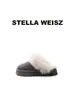 Pantuflas peludas de suela gruesa para mujer, moda de invierno, puntera cerrada, slip-on, cálidas, botas de nieve, pantuflas de felpa