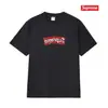 Camiseta de Algodón Pesado Moda Americana Transfronteriza Estampado de Letras Supreme Cuello Redondo Manga Corta Unisex Holgada Casual para Hombres y Mujeres