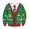 Navidad Otoño Ropa Europea y Americana para Mujer Amazon Aliexpress Suministro Transfronterizo Navidad Falso Dos Piezas Estampado de Corbata Sudadera con Cuello Redondo