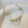 Novo estilo chinês imitação de jade Hetian Marca da Sorte pulseira de prata moda feminina nicho senso de design costura pulseira com contas personalidade