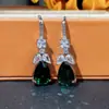 Brincos Novos Transfronteiriços Aliexpress Estilo Luxo Leve Brincos Femininos Longos Retrô Gota d'Água Formato Pera Brincos de Alta Qualidade