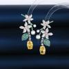 Brincos de Forma de Flor com Personalidade Exagerada da Indústria Pesada Brincos Femininos Moda de Luxo Leve Peça Única Pino de Prata s925 Brincos Versáteis para Mulheres