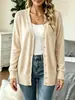 Europa Transfronterizo Otoño Invierno Ropa de Mujer Venta Caliente Cárdigan de Punto para Mujer de Longitud Media Manga Larga de un Solo Botón Ropa de Abrigo Diaria para Viajar al Trabajo