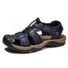 Nuevas Sandalias Europeas y Americanas para Hombre Dropshipping Talla Grande Sandalias de Cuero para Hombre al Aire Libre Sandalias Deportivas para Hombre para Playa con Dedos Verde