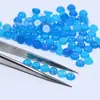 Ágata Azul Natural al por Mayor 5mm Redondo Fondo Plano Ágata Azul Liso Piedra Natural Semircircular Joyería Piedra Desnuda
