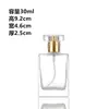 Atacado do Fabricante Frasco de Vidro Quadrado para Perfume Boca de Rosca 30ml50ml Frasco Borrifador para Perfume Frasco de Vidro Transparente Preto
