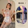 Meichu 2025 Nuevo Lindo Conejita de Leche con Anillo de Acero Push-Up Transparente Traje Íntimo Sexy Traje Uniforme para Mujeres