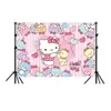 Nova Decoração de Festa de Aniversário Rosa Tema Gato Kt Banner Saco de Presente Copo de Papel Descartável Prato de Papel Guardanapo de Papel