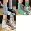 Calcetines de Malla Transpirable Finos Color Caramelo con Resorte Dopamina, Estilo Primavera/Verano, Diseño de Color Contrastante y Parches, Accesorios de Estilo Universitario Ins