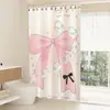 Linda Cortina de Ducha para Perro con Dibujo de Líneas, Cortina Divisoria de Baño, Dibujo Animado, Tela Gruesa Impermeable Resistente al Moho, Sin Taladro