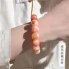 Pulsera Bodhi Natural Rosa Azafrán para Piel para Hombres y Mujeres Círculo Único Tamaño Grande Placa Suave para Dedos Jugar Cuentas de Buda Wen Jugar Pulsera Venta al por Mayor